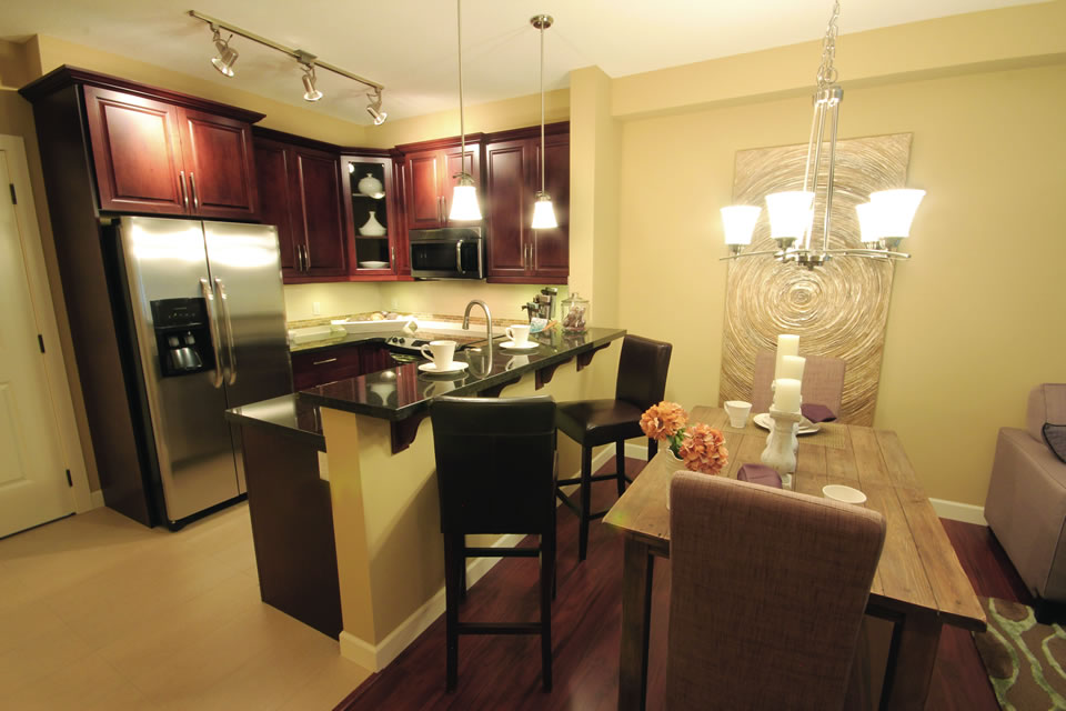 Well Lit Kitchen and Dining Area to Entertain Guests luxury rentals calgary, quality features, the gala